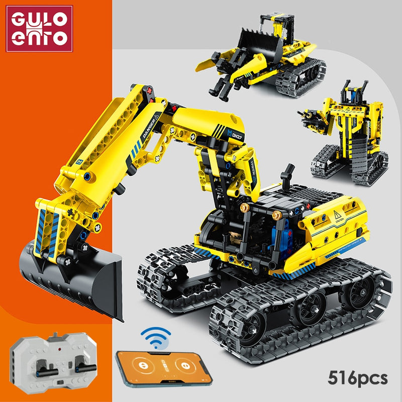 Bulldozer With App Control Technical Building Blocks As Toys And Gifts For Children