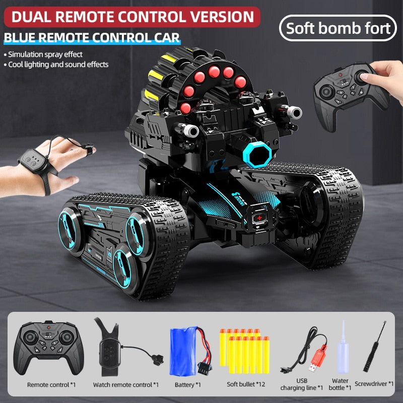 Children's remote control car gesture sensing battle tank four-wheel drive off-road mecha boy toy car