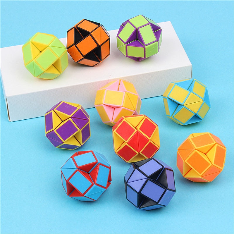 6Pcs Folding Magic Snake Ruler Puzzle Antistress Cube Educational Toy for Kids Birthday Party Favors Goodie Bags School Reward