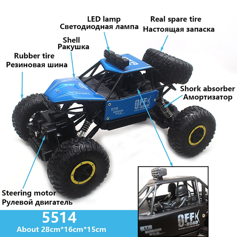 Paisible Rock Crawler 4WD 6WD Off Road RC Car Remote Control Toy Machine On Radio Control 4x4 Drive Car Toy For Boys Gilrs 5514