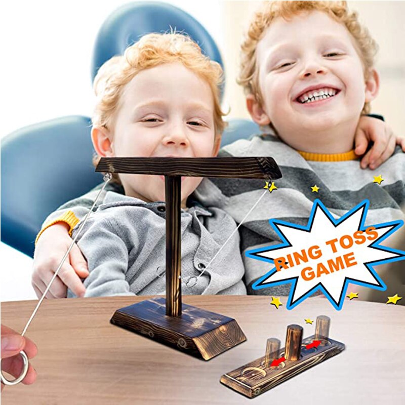 Ring Toss Games for Kids Adults Home Party Drinking Games Fast-paced Handheld Wooden Board Games Shot Ladder Bundle Outdoor Bars