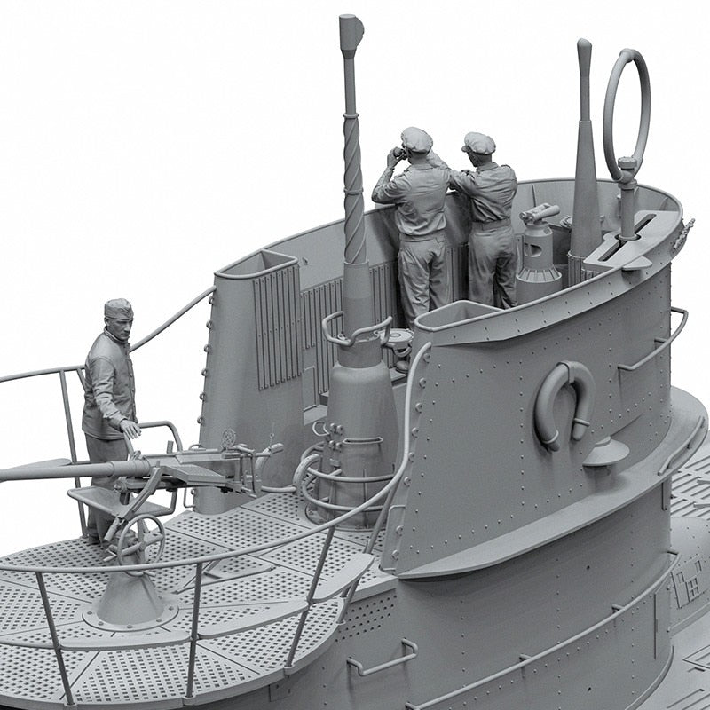 Border Model BS-001 Plastic Model 1/35 U-shaped Submarine Model Ship with Resin Soldiers Model Set for Gundam Model Hobby DIY