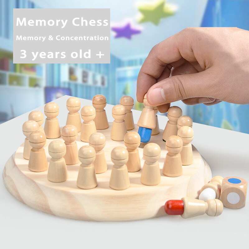 Kids Montessori Educational Wooden Toys Learning Color Sensory Toys Memory Match Stick Chess Puzzle Game Party Game For Children