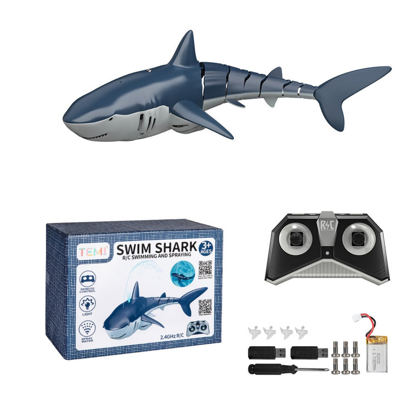 2.4G Remote Control Shark Toys Swimming Pool Bathroom Gift Remote Control Boat Toys Kids Boys Kids Cool Toys Shark Submarine