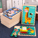 Double Sided Strip Puzzles In 3D Educational Toys For Baby Wooden Montessori Toy As For Children