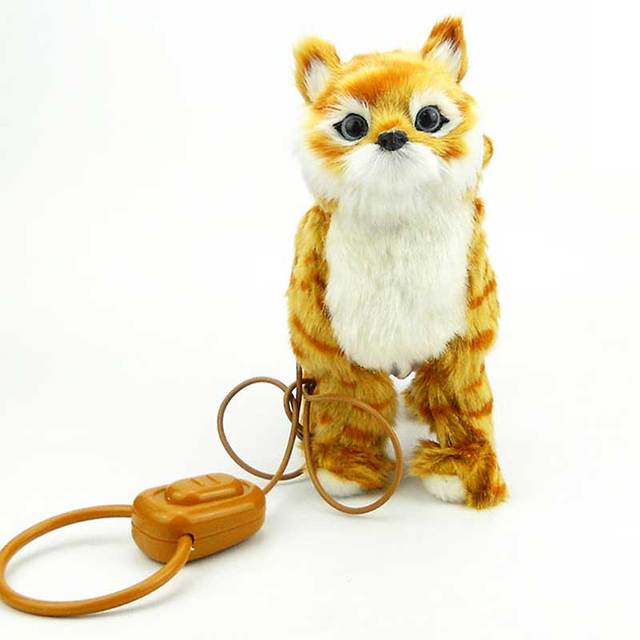 Singing Electronic Plush Robot Cat That Can Walk With A Leash Control Is A Cute Animal Toy Gift For Kids