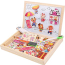 100+Pcs Wooden Multifunction Magnetic Writing Board for Children Puzzle with Letters, Numbers, and Animals Education Toys for Children