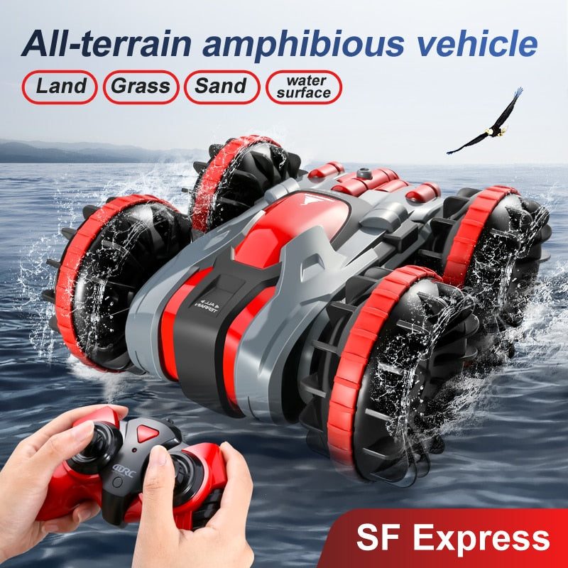Water & Land 2 IN 1 Remote Control Car 360° Rotate RC Cars Amphibious RC Drift Car Waterproof Stunt Car RC Toys for Kids