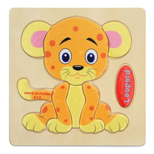 3D Wooden Jigsaw Puzzle Is Educational Toy For Learning With Cartoon, Animal, And Fruit Images To Kindle Intelligence in Children