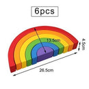 Large Wooden 28 Building Blocks Rainbow Stacking Game For Montessori Children