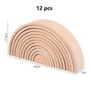 Large Wooden 28 Building Blocks Rainbow Stacking Game For Montessori Children