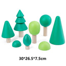 Large Wooden 28 Building Blocks Rainbow Stacking Game For Montessori Children