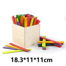 Large Wooden 28 Building Blocks Rainbow Stacking Game For Montessori Children