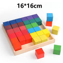 Large Wooden 28 Building Blocks Rainbow Stacking Game For Montessori Children
