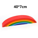 Large Wooden 28 Building Blocks Rainbow Stacking Game For Montessori Children