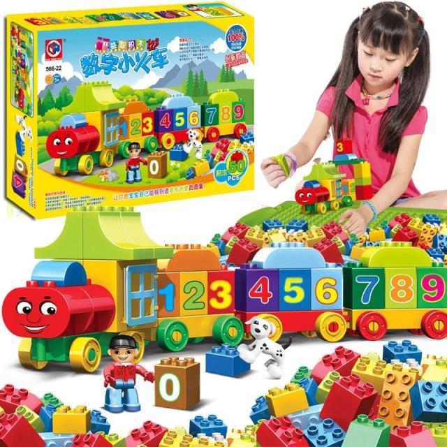 50pcs DIY City Train Big Building Blocks Educational Toys And Gifts With Box