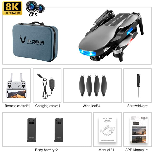 5G RC Quadcopter With Professional Shooting Drone LU3 MAX In 8K HD Dual Camera, GPS, 50X Zoom And Brushless Motor