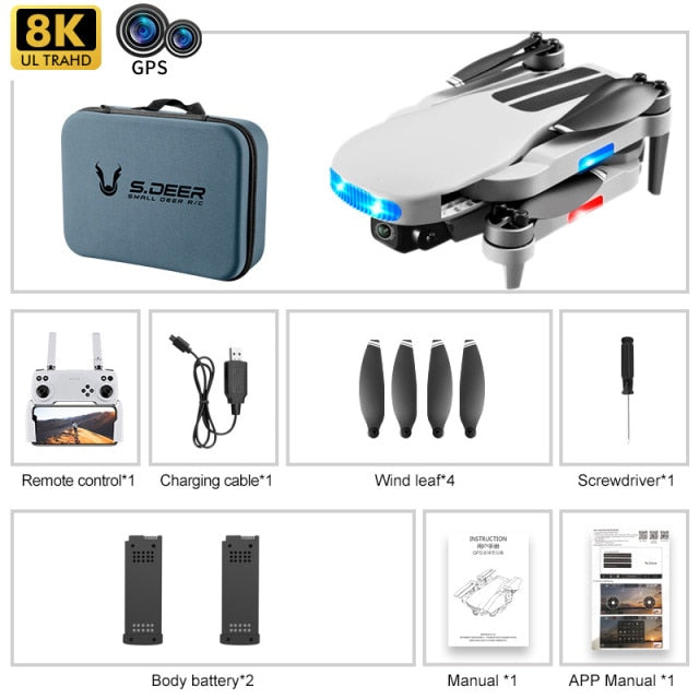 5G RC Quadcopter With Professional Shooting Drone LU3 MAX In 8K HD Dual Camera, GPS, 50X Zoom And Brushless Motor