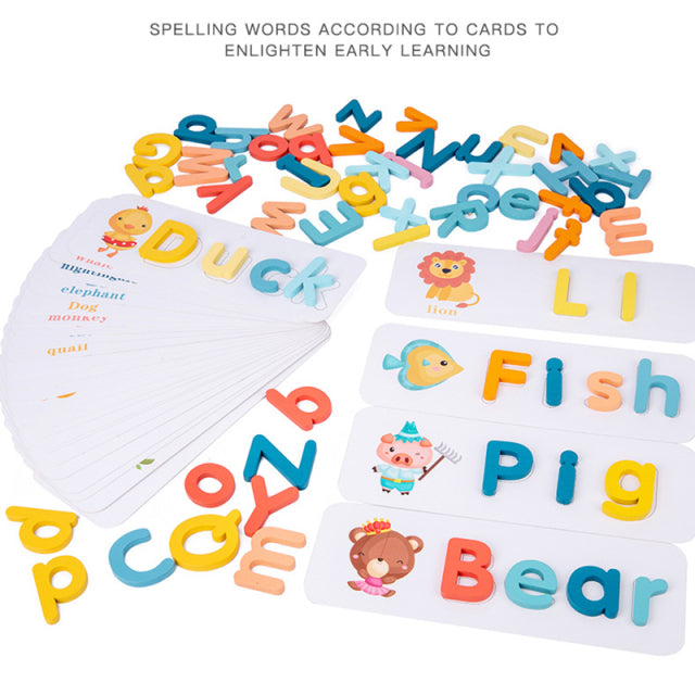 Wooden Spelling Word Puzzle Game For Children English Alphabet Learning Educational Toy