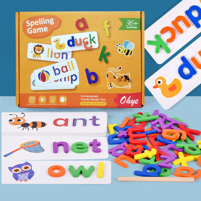 Wooden Spelling Word Puzzle Game For Children English Alphabet Learning Educational Toy